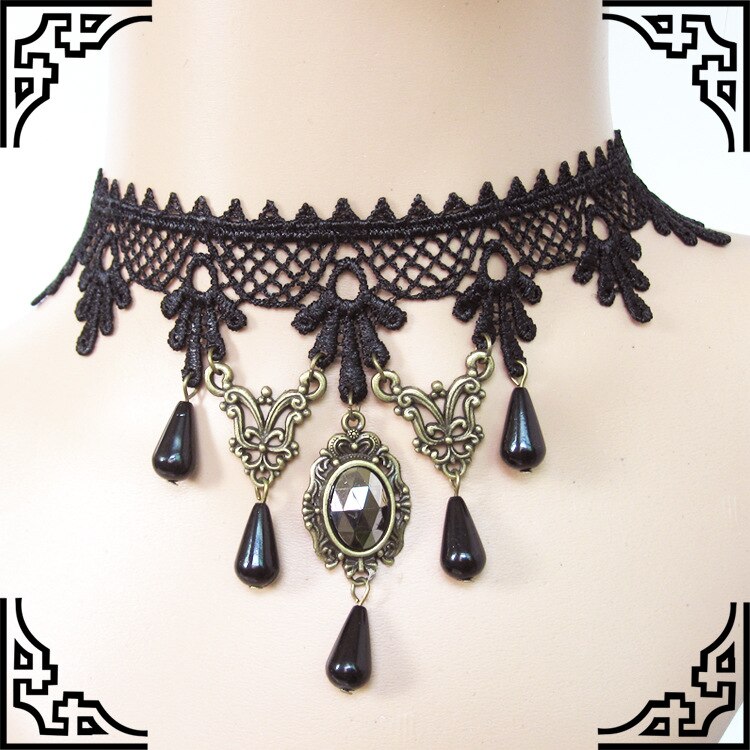 2025 Gothic Jewelry Red Bat Halloween Necklace Lace Choker Necklace for Women Nightmare Before Christmas Black Layered Necklace: Rust Red