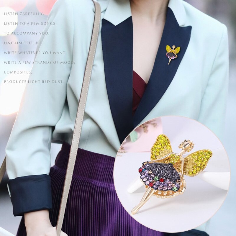 retro Karikatur Schmetterling Mädchen Brosche Schönheit Kleid Dame Broschen Party Büro Brosche Stifte