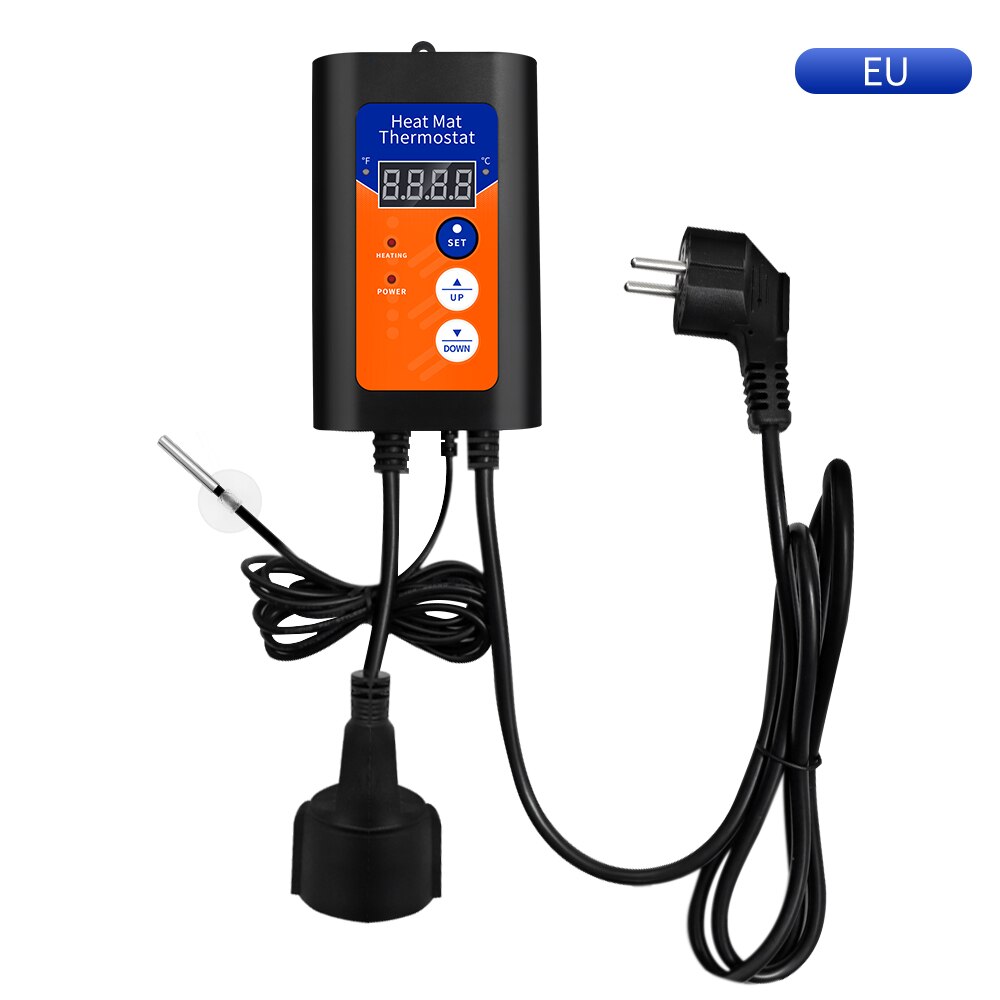 Heat Mat Thermostat 1150W 230V Digital Temperature Controller For Hydroponic Plants Seed Germination Reptiles Pet Supplies: EU Plug