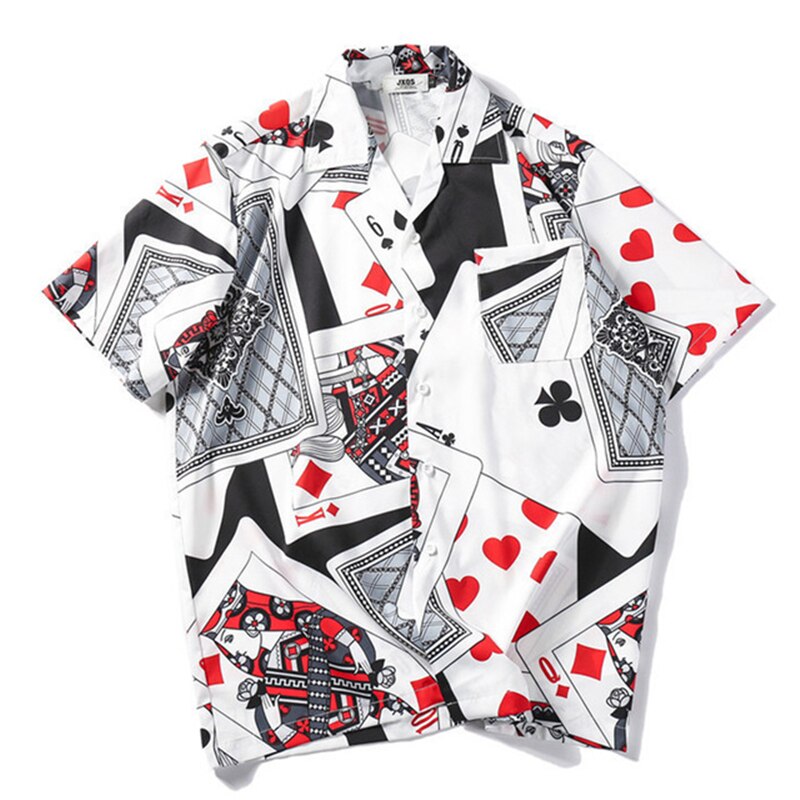 Chemise hawaïenne Streetwear hommes Hip Hop chemises Graffiti imprimer Harajuku plage chemise été décontracté chemise hauts à manches courtes HH188