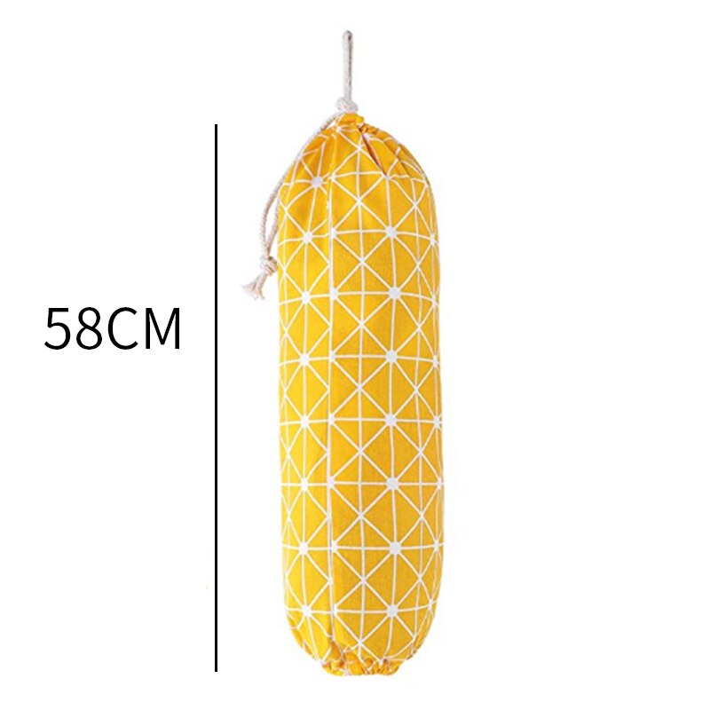 3 Pockets Cute Wall Sundry Cotton Line Hanging Organizer Bag Multi-Layer Holder Makeup Rack Jewelry Household Storage Bag: Yellow Geometry
