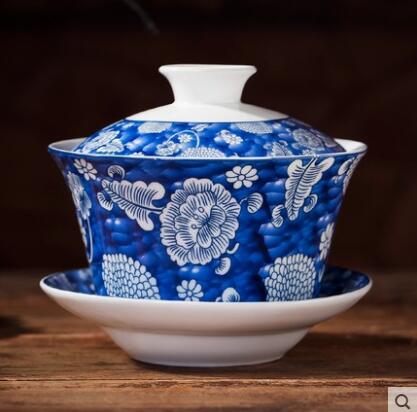 240ml céramique porcelaine Gaiwan de bonne augure longévité bol à thé avec couvercle soucoupe Kit pour de mariage bureau théière bouilloire: 06