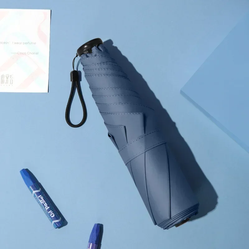 Guarda-chuva dobrável de fibra de carbono anti uv chuva guarda-sol elegante portátil à prova de vento lâmpada guarda-sol feminino e masculino