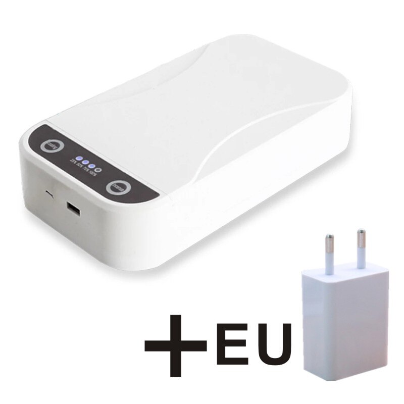 Caixa uv esterilizador do telefone móvel telefone portátil sterlizer luz uv lâmpada de esterilização ultravioleta desinfetante máscara relógio gabinete: 2IN1 EU