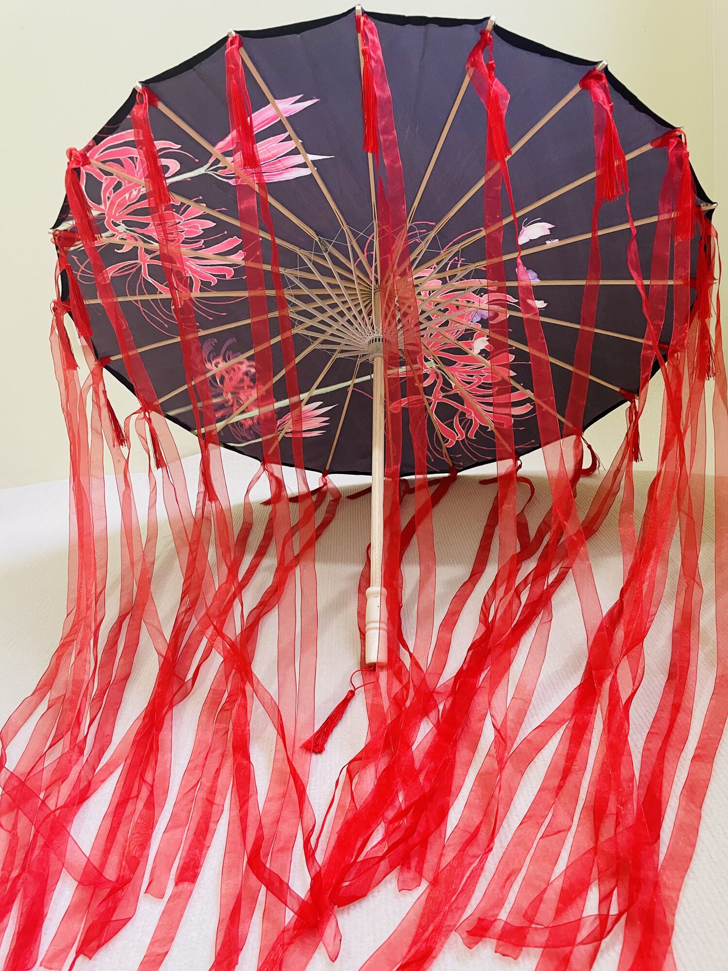 Paraguas de papel de aceite antiguo con flor roja de 82cm, Paraguas Cheongsam de boda china a prueba de lluvia, Guarda Chuva Şemsiye, Sombrilla japonesa: Azul marino