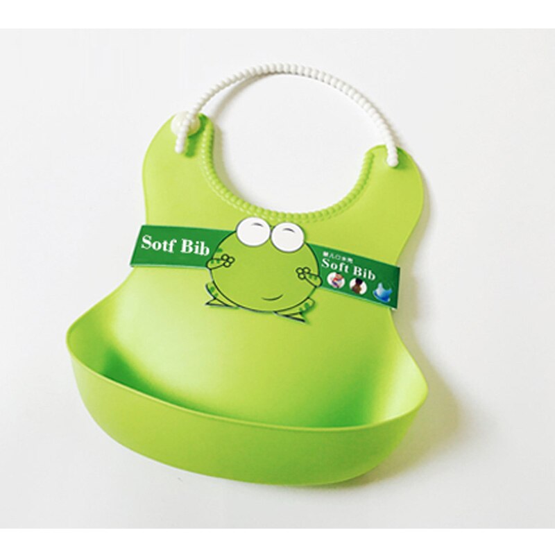 Baby wasserdicht Mittagessen lätzchen Kleinkinder silikon fütterung Baby speichel handtuch Karikatur wasserdichte schürzen Baby Lätzchen: KS0503-GrassGreen