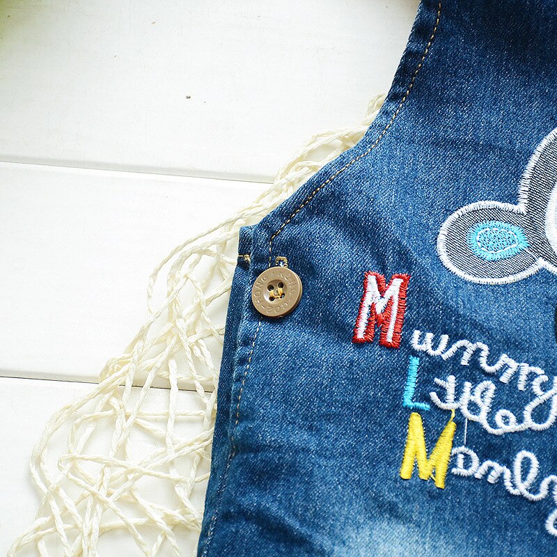 plus fluwelen dikke baby baby kinderen cartoon effen kleur bib jeans jeans baby broek 12M-4 jaar oud