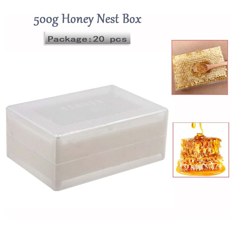 20 pcs Transparent Nest Honey Box 500G Plastic Honey Box Honey Nest Box Beekeeping Tool Detachable And Durable