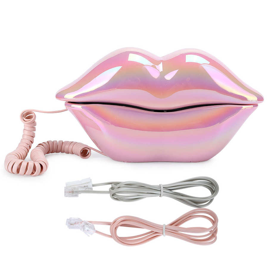 WX-3016 Mond &#39;S Lippen Vorm Telefoon Galvaniseren Roze Grappige Lip Telefoon Modieuze Nummer Opslag Functie Telefoon