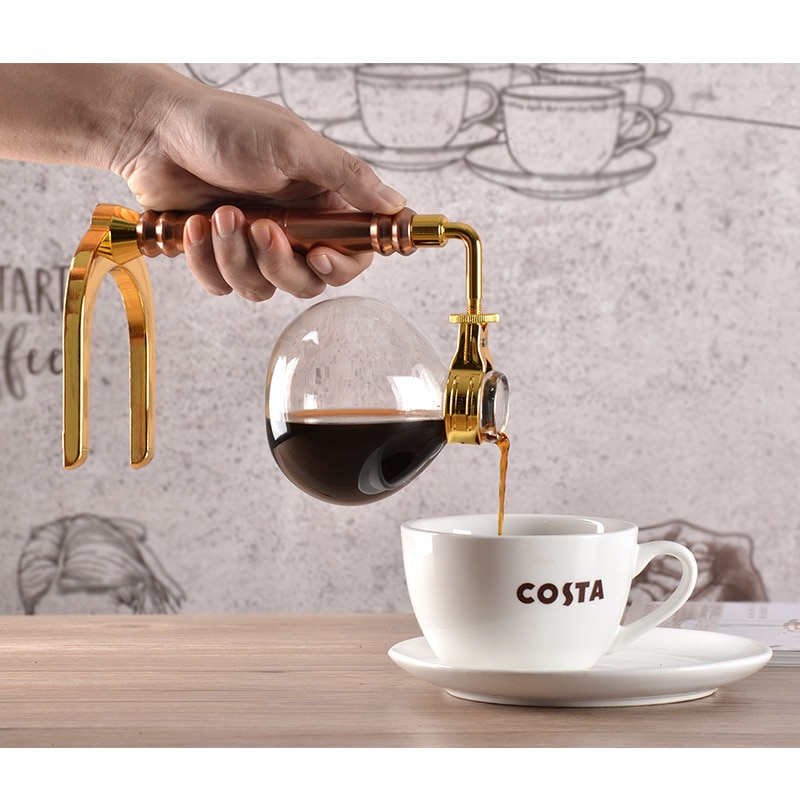 Cafetera de sifón de estilo japonés, tetera de sifón de té, cafetera de vacío de vidrio, filtro de máquina de café Kahve Makinas de 3 tazas y 5 tazas