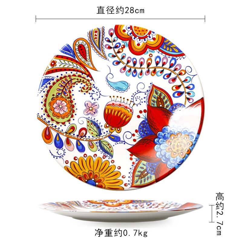 steak plate bowl cup set western dish ceramic plate dish dish personality home fruit plate breakfast plate: 1