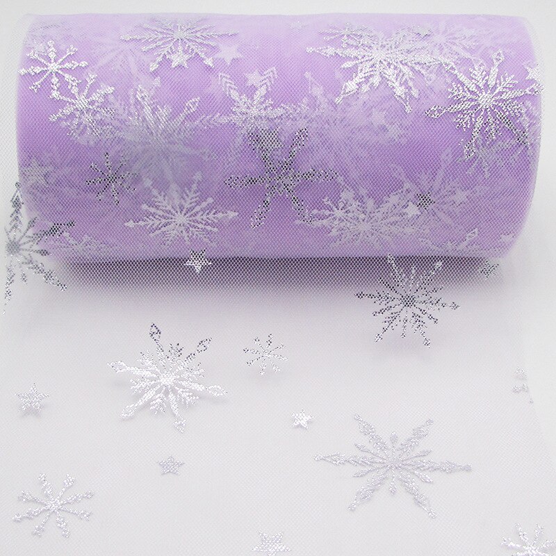 6cm*25 yards snefnug skinnende tyl ruller organza fødselsdag dekoration bryllup indretning festartikler baby shower tutu nederdel: 1- lilla