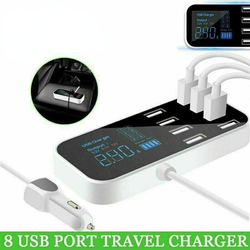 Auto Mobiele Telefoon Oplader Super Pu Usb Opladen Auto 8-Poort Usb Lader Sigarettenaansteker Direct Lading