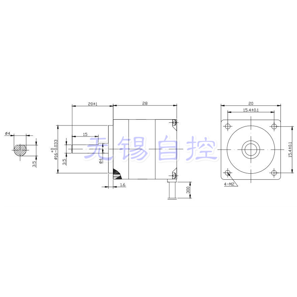 20BYGH NEMA 8 1.8 Deg 20mm 2-Phase 4-Wire Hybrid Stepper Motor Robot 3D Printer