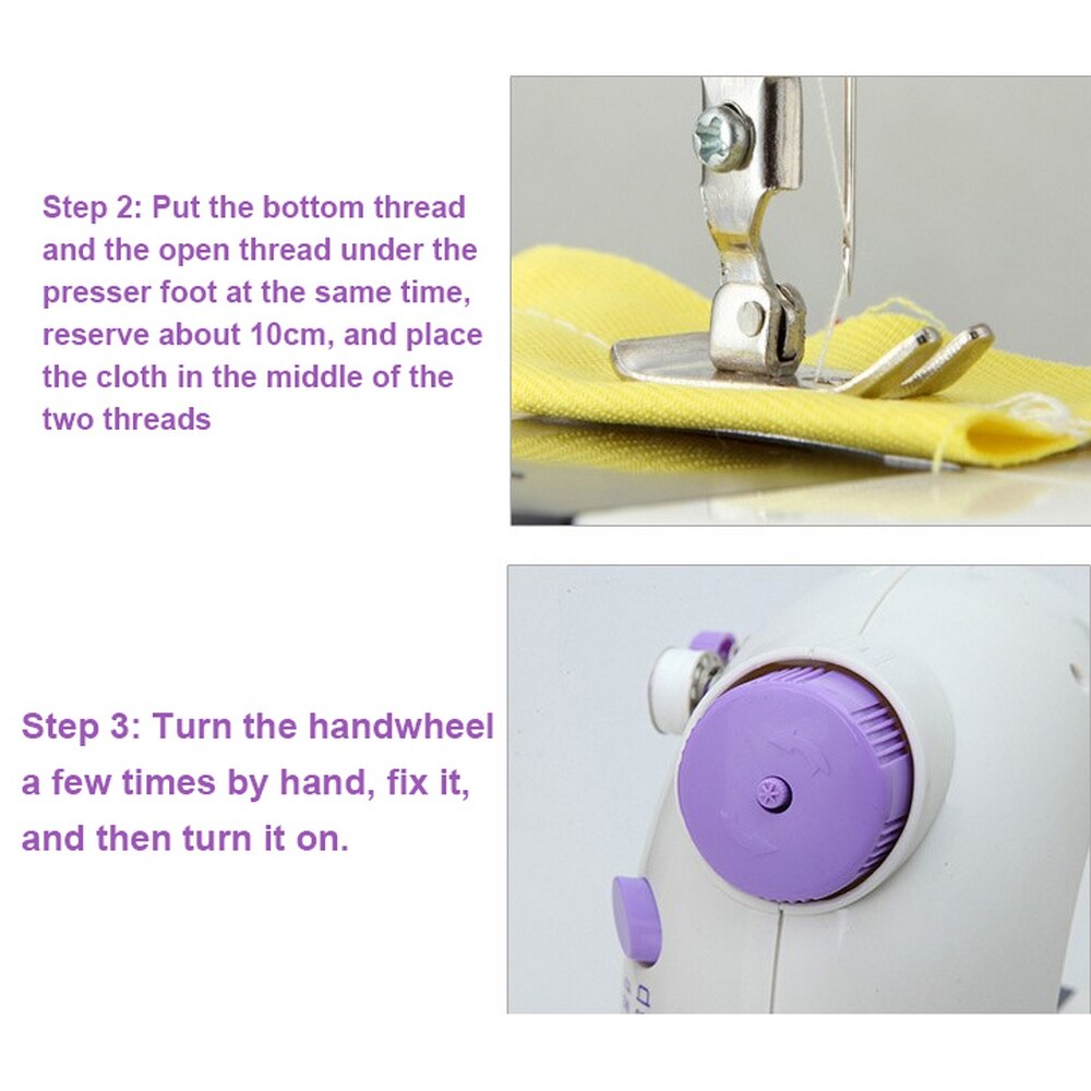 Portable Desktop Mini Electric Sewing Machine Handheld Household Tailor 2 Speed