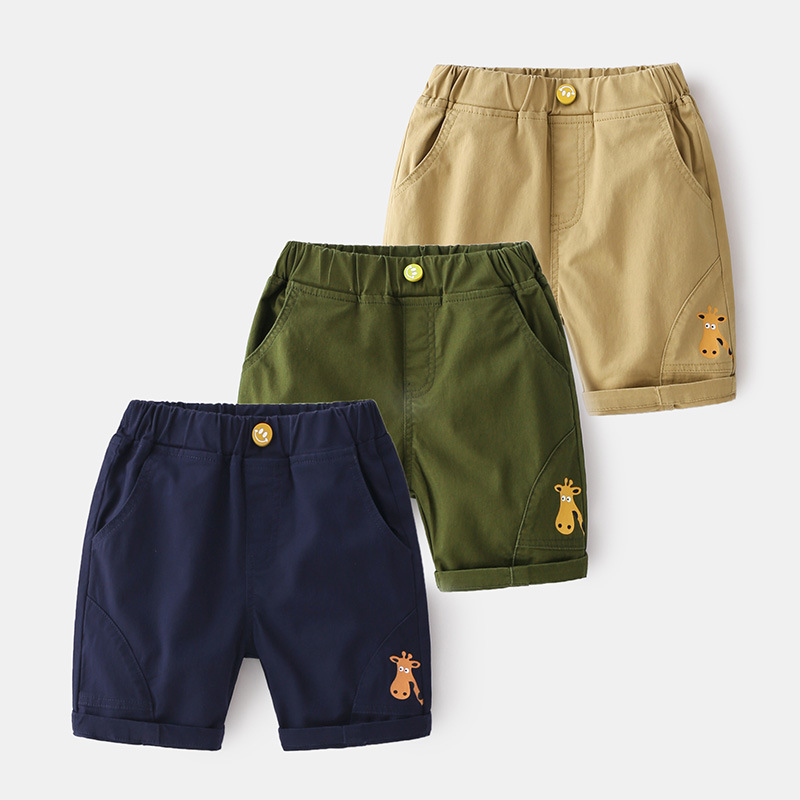 2-8t sommer-kurze Hose für jungen, kleinkinder, babys, lässige, schlichte kurze Hose mit tiermuster, süße baumwollhosen für jungen, Gentleman-hosen