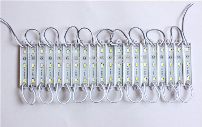 Module de lumière LED SMD 5630 étanche, module de rétroéclairage LED blanc (6000K) DC12V 1.5W 3 LED 45lm/led,