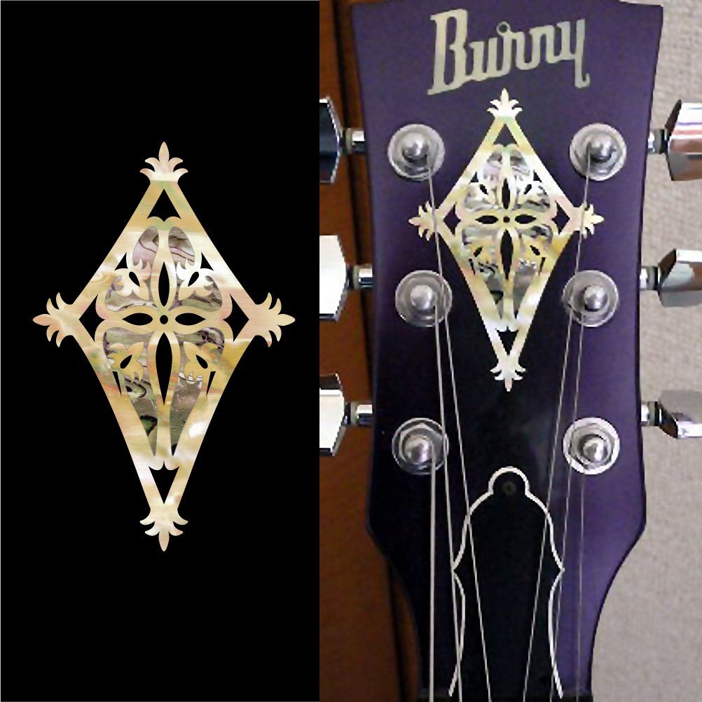 Inlay Aufkleber Aufkleber Gitarre Kopfplatte in abalone Thema Schild BL