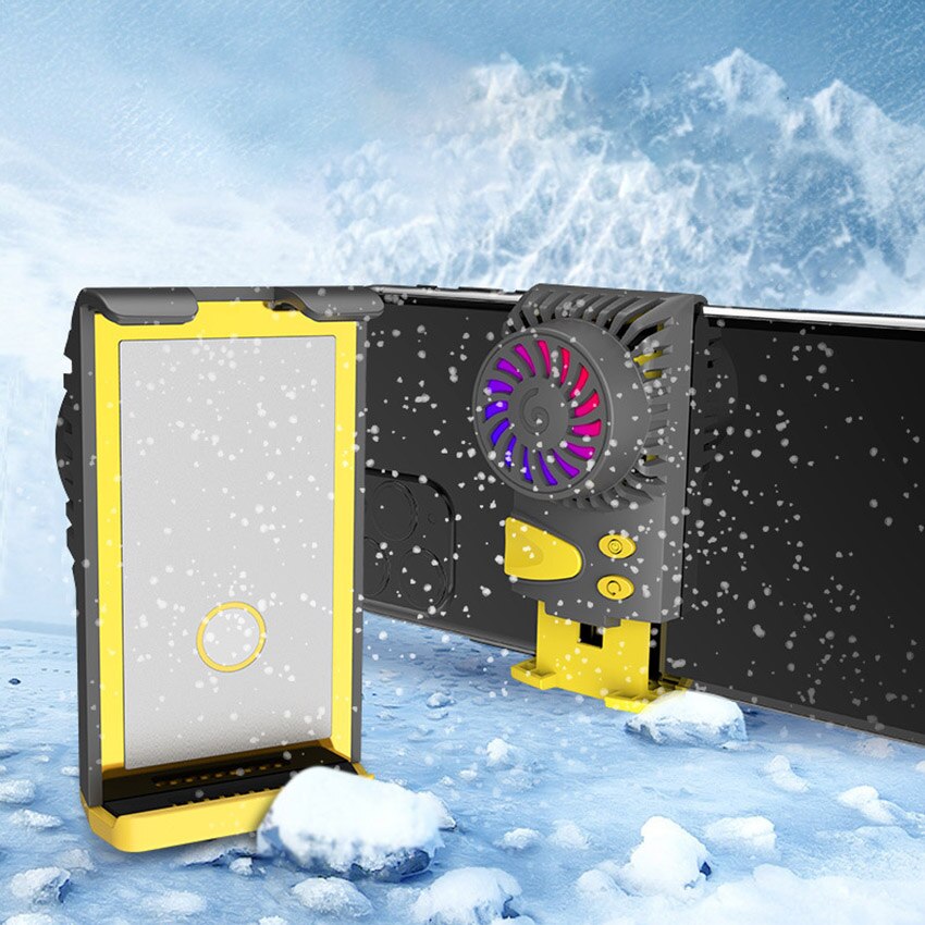 Przenośny telefon komórkowy chłodnica grzejnika Smartphone wentylator chłodzący rozpraszanie ciepła chłodzenie temperatura telefonu do gier/korzystania z telefonu: yellow