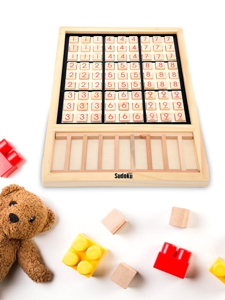 Kids Houten Schaakspel Fun Blok Board Game Houten Sudoku Bordspel Sudoku Bordspel Met Nummer Tegels Educatief Games