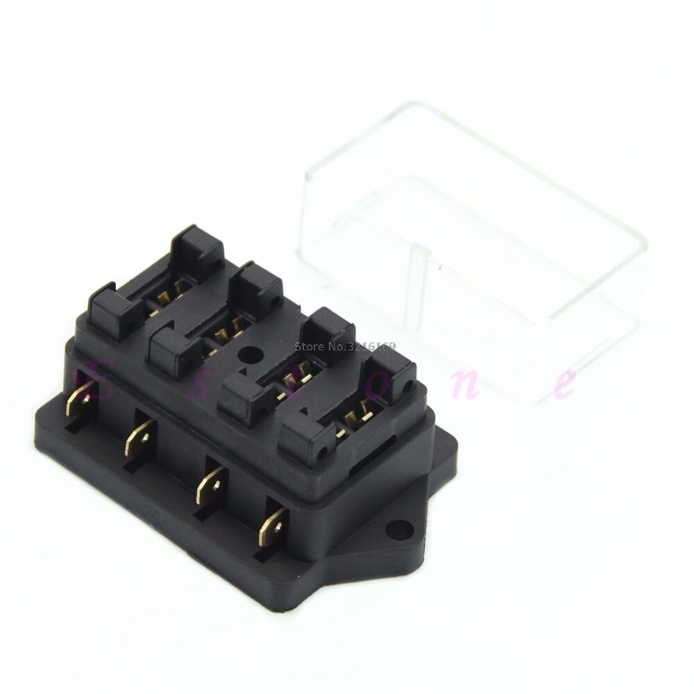 For -selling 4 Way Fuse Box Block Fuse Holder Box Car Vehicle Circuit Automotive Blade