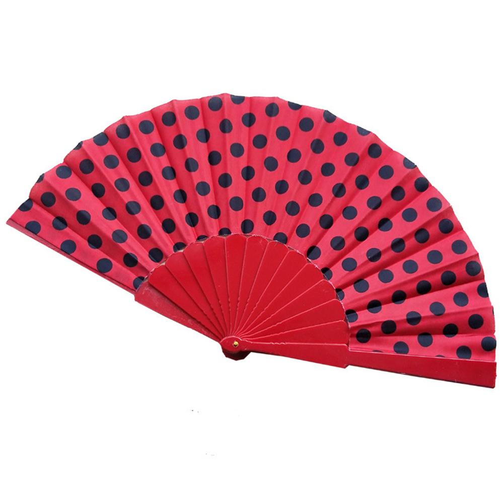 9 farver plast spanske hånd fans japanske prikker hånd folding fan flamenco show: C