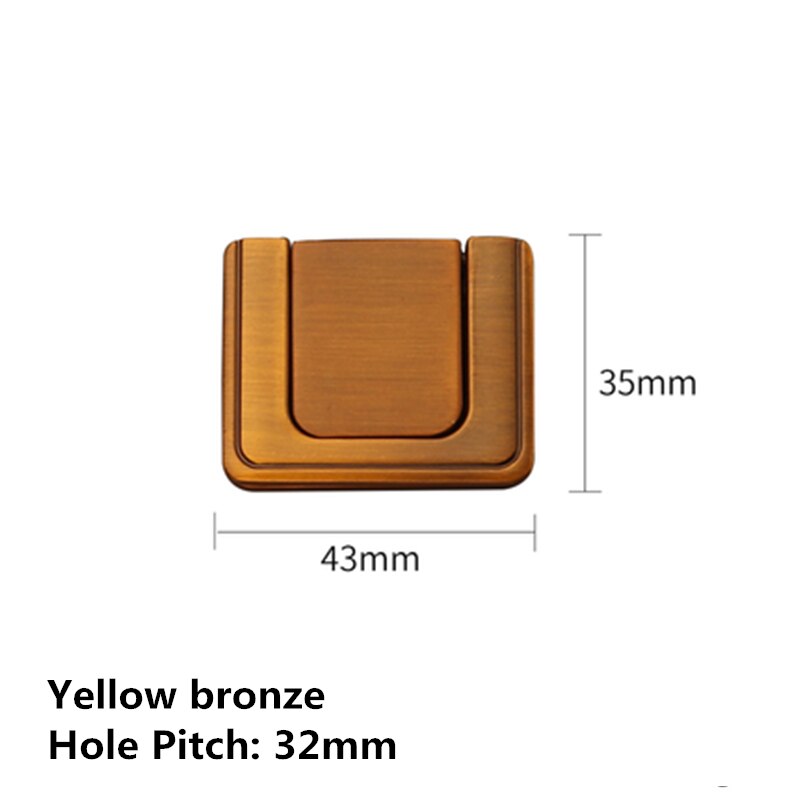 No Punching Zinc Alloy Modern Hidden Knobs Kitchen Cabinet Cupboard Door Drawer Handles Wardrobe Hidden Pulls 32mm/64mm: Yellow bronze 32mm