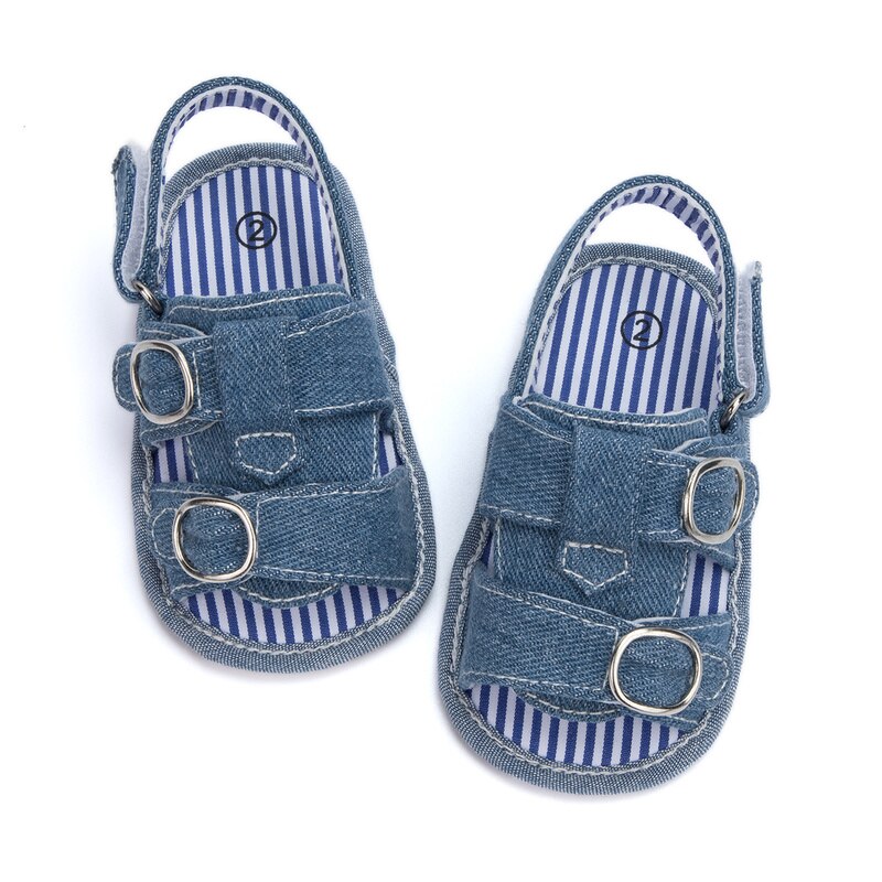 Baby Sandalen Meisjes Jongens Zomer Buiten Schoenen Rubberen Zool Platte Infant Babyschoenen Baby Crib Schoenen 2 Kleuren 0-18M