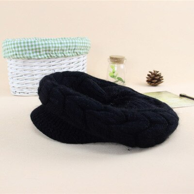 SUOGRY Women Knitted Hat Winter Solid Color Warm Hats Accessories Beanie Girls Skullies Caps Outdoor Bonnet: black