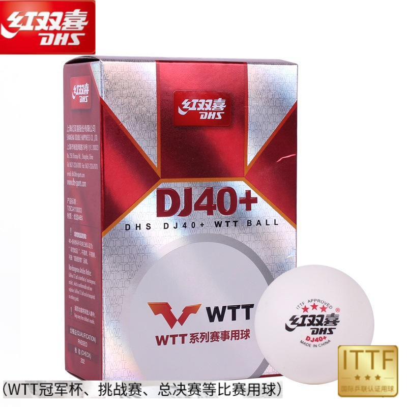 Balles de Tennis de Table originales DHS D40 + 3 étoiles, 40 + balles de Ping-Pong cousues, norme ITTF pour compétition WTT