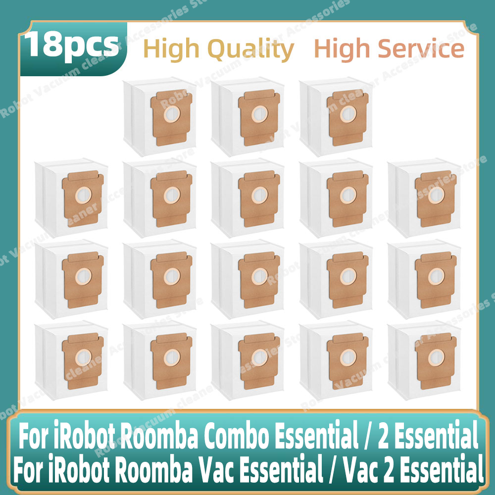 Compatible For iRobot Roomba Combo Essential / 2 Essential, Roomba Vac 2 Essential Parts Main Side Brush Bag Mop Hepa Filter