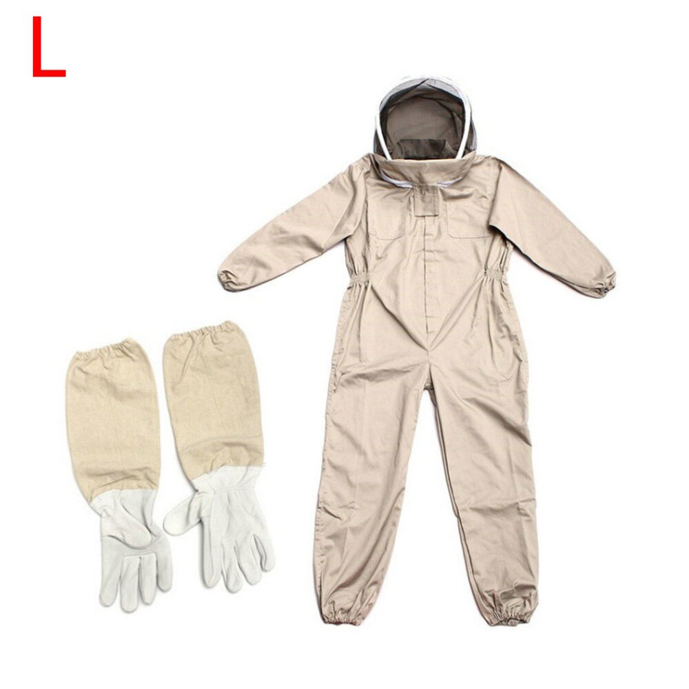1 Juego de traje de apicultura Unisex, ropa de protección contra abejas con capucha + guantes L-3XL suministros para granjeros