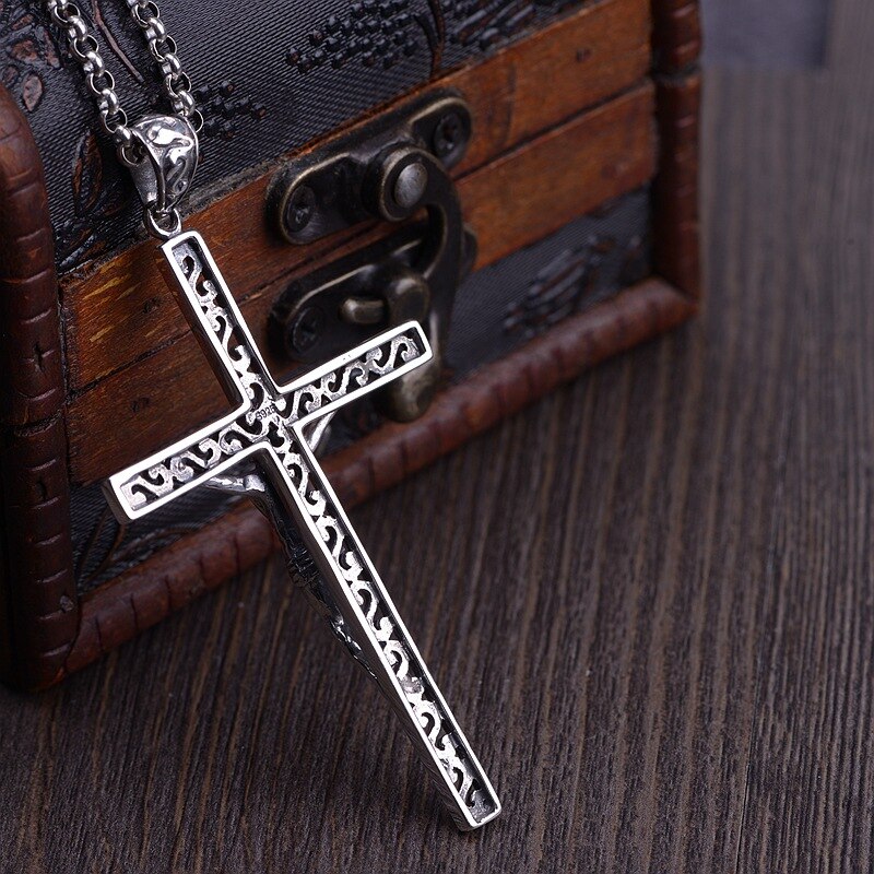 BALMORA 925 Plata de Ley Jesús hueco Cruz colgante para hombres estilo Punk accesorios de joyería cristiana sin cadena