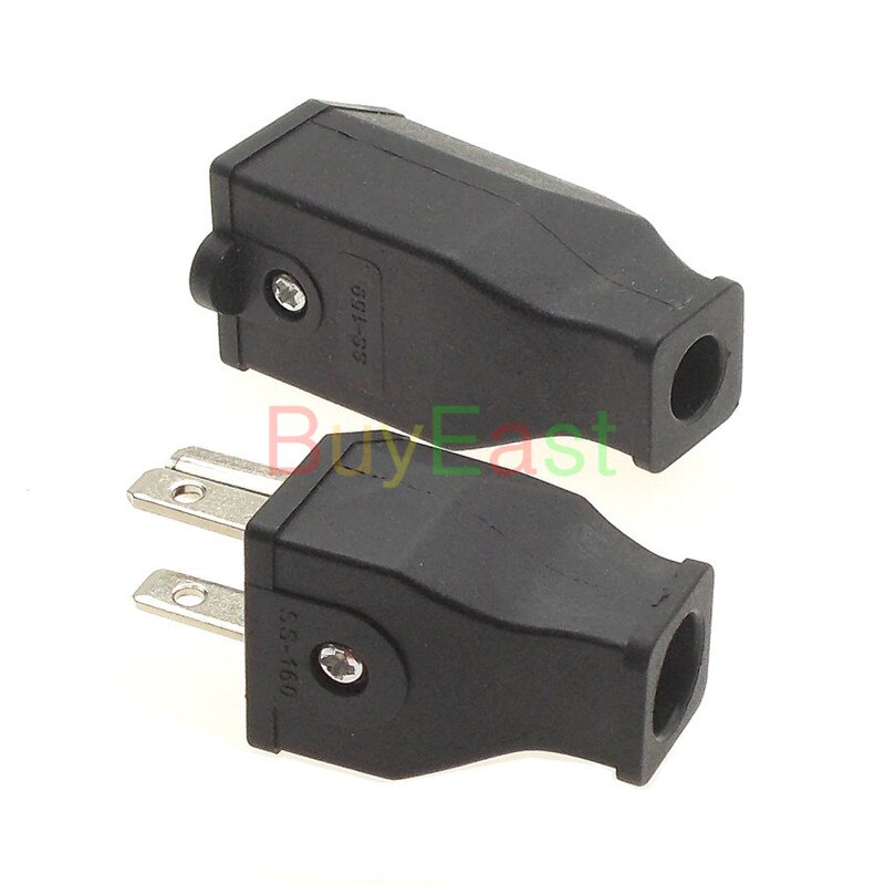 NEMA 5-15R Receptacle US Grounding female Plug & NEMA 5-15P Plug US Grounding Power DIY Rewireable male Plug 250V-15A