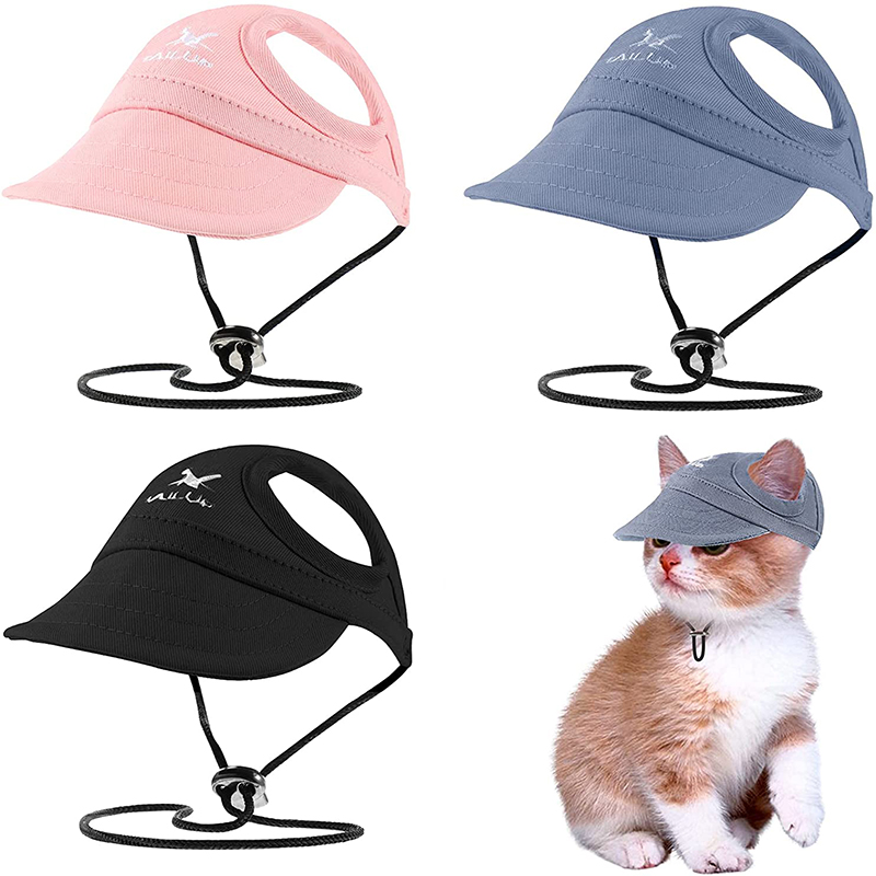 Berretti per cani da compagnia Piccoli cuccioli Animali domestici Berretto estivo in tinta unita Cappello per visiera da baseball per cani Accessori per esterni Cappellino per cofano da suola Casco da viaggio