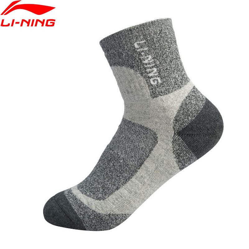 Li-Ning Women Training Mid-cut Socks Cushioned Sweat-wicking LiNing Breathable Sports Socks AWSP302 NWW256