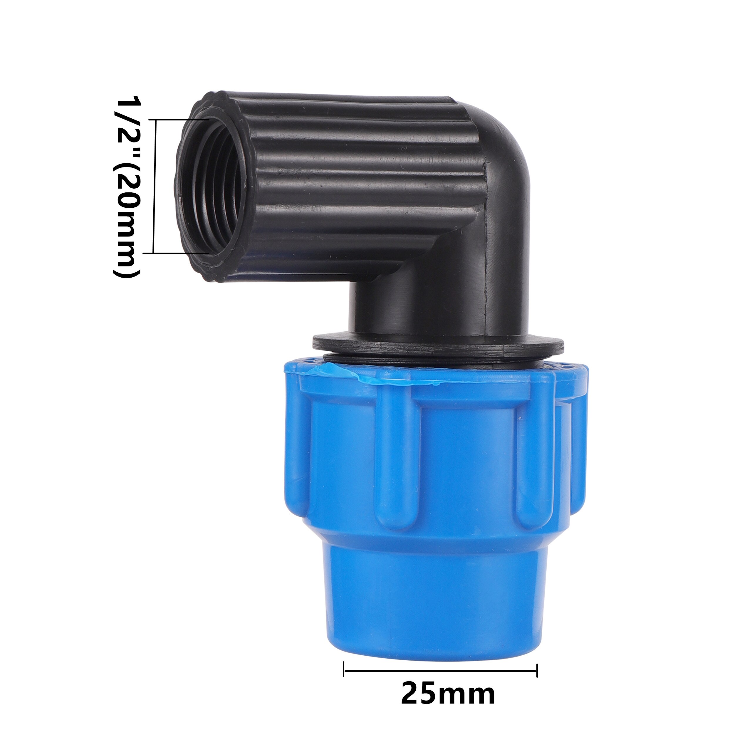 Female Thread 1/2" 3/4" *20/25/32mm Male Thread 1" *25mm Elbow Reducing Connector Garden Agriculture Irrigation PE Pipe Fittings: 1I2 to 25mm