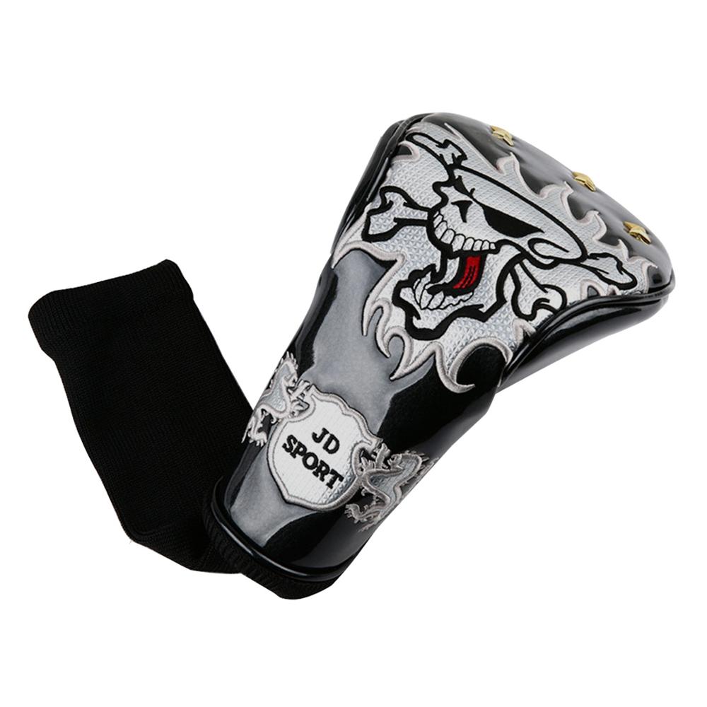 1pc Golf Club Driver Head Cover PU Leather with Skull Pattern Headcover for Driver