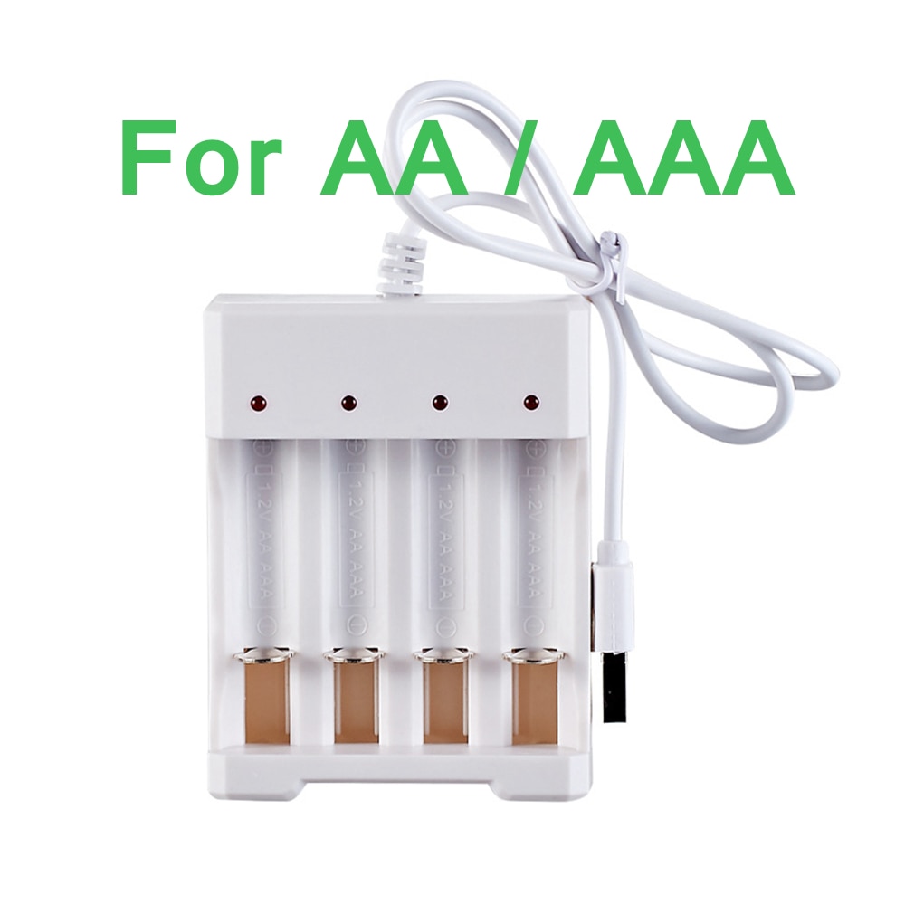 Voor Oplaadbare Batterijen Universele Oplaadbare Batterij Oplader Usb Plug DC5V 1A 1.2V 4 Slot Aa/Aaa Lader Adapter