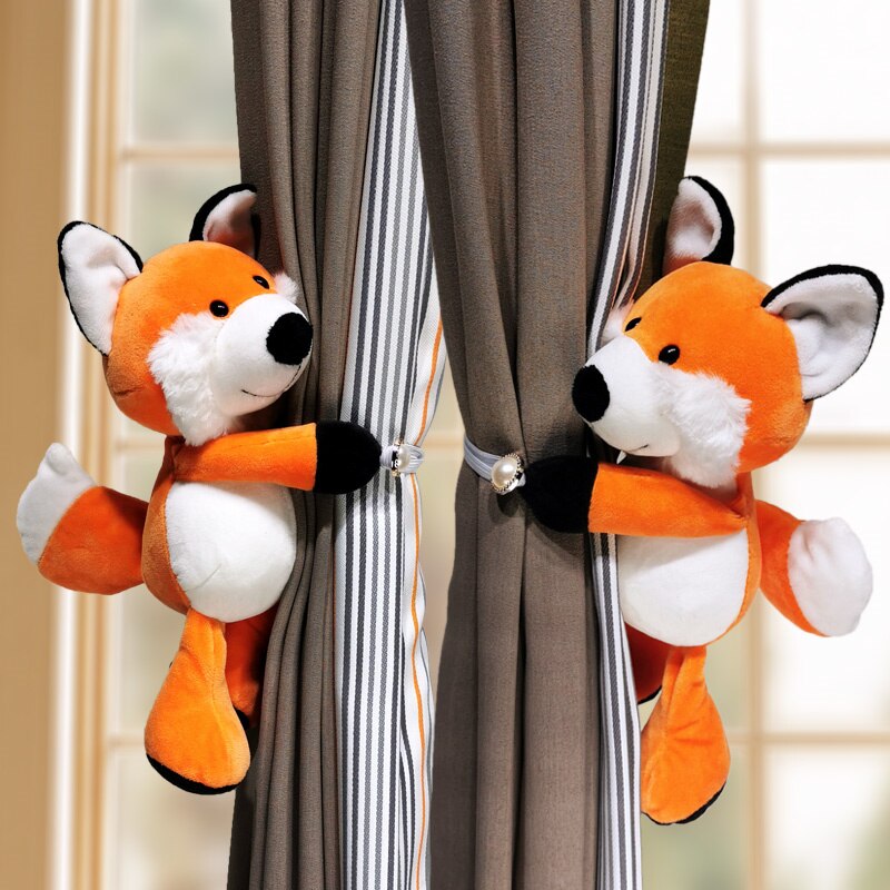 2 pièces Jungle Animaux de La Forêt Rideau Porte-Embrasse Crochets Embrasses Chambre D'enfants: E