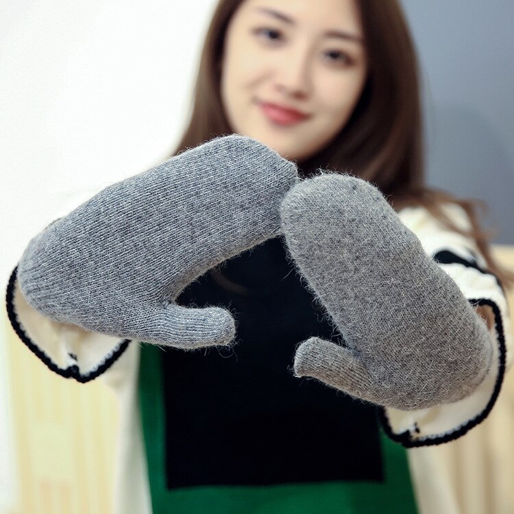 Guantes de lana abrigados de dos dedos unisex, par... – Grandado