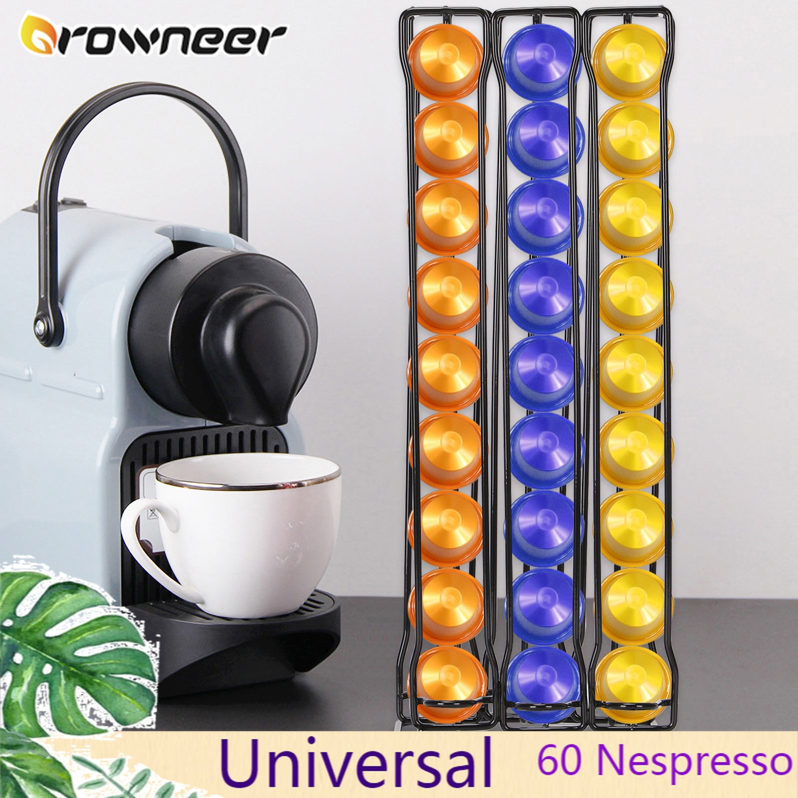 60 Capsules de café Nespresso support pratique café Pod support de rangement robuste métal tour étagère bureau maison économiser de l'espace support