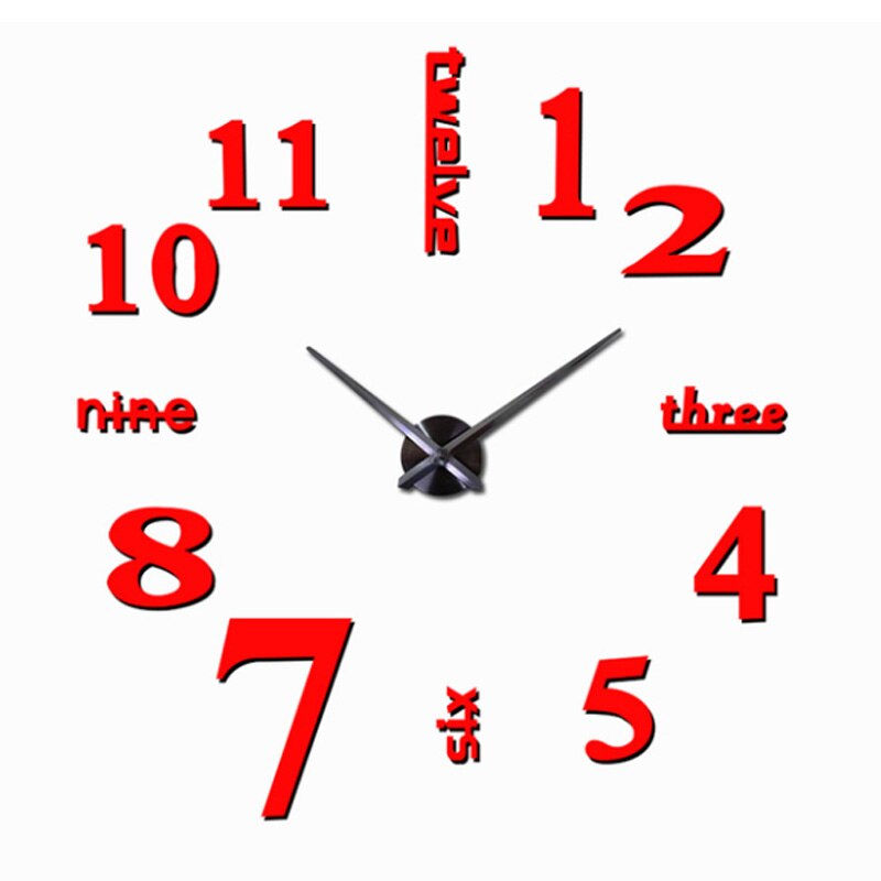 De pared grande reloj 3D DIY de aguja relojes espejo de acrílico relojes adhesivos sala de decoración del hogar, Europa horloge