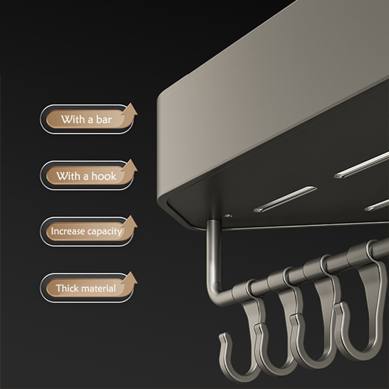 Półka Łazienkowa Organizer na Kosmetyki Aluminiowa Półka na Szampony Półka strąk Prysznic Akcesoria Łazienkowe Szara Półka Ścienna