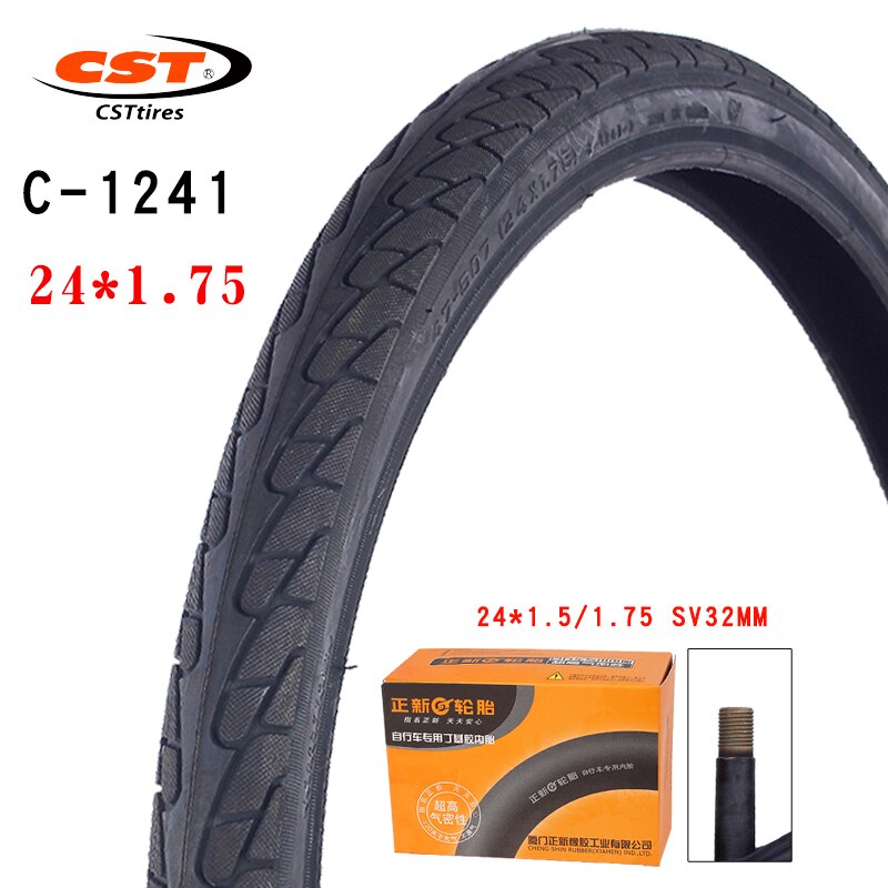 Cst C1241 Mountainbike Band 24Inch Fiets Accessoires Staaldraad 24*1.75 Slijtvaste Fietsband: C1241 SV32