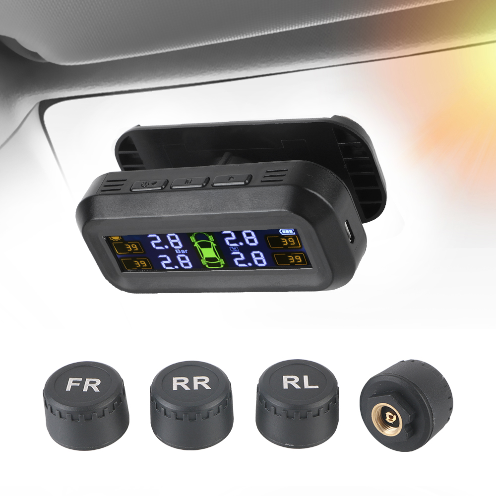 Reifendruckkontrollsystem, Auto-Reifendrucküberwachung, Reifendruckalarm mit 4 externen Sensoren
