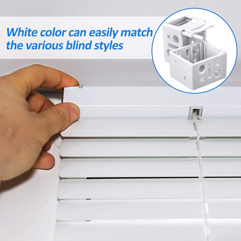 Soportes ciegos de 1 pulgada, caja de perfil blanco, soporte de montaje para ventana, persiana