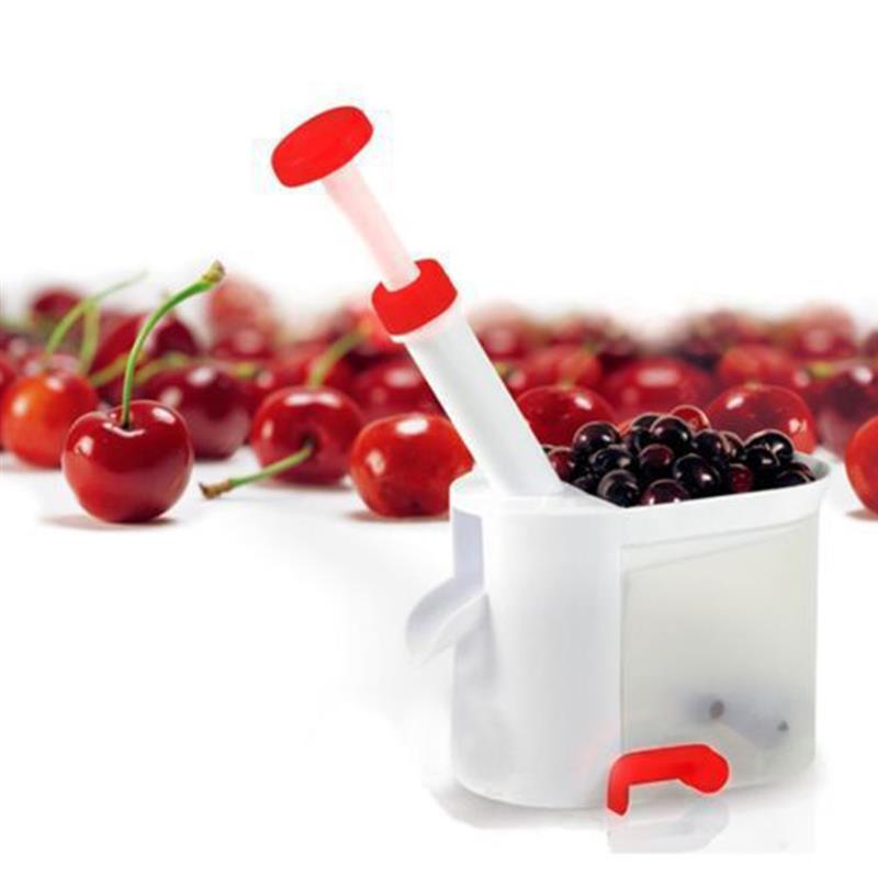 Kirsebærfrø fjerner maskine frugt nuklear corer med container køkken tilbehør gadgets værktøj til køkken