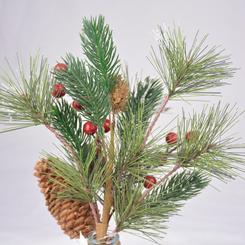 Artificial Christmas Pine Sticks Red Berry Stems Artificial Pine Picks Ornaments Christmas Tree Decorations Decor