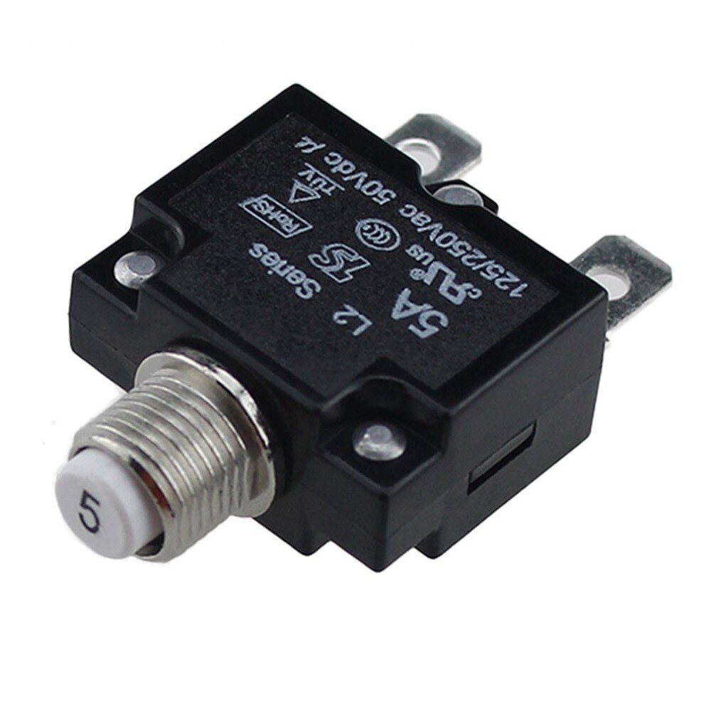 5A/10A/15A/20A/30A Circuit Breaker Waterproof Push Button Resettable Thermal Fuse Circuit Breaker Panel Mount